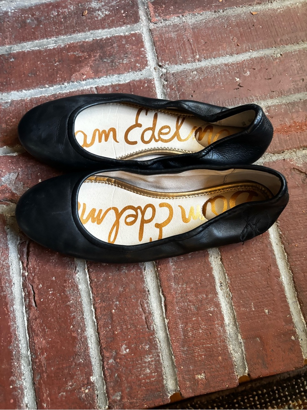 Sam Edelman Felicia Leather Ballet Flats - Black - Size 8